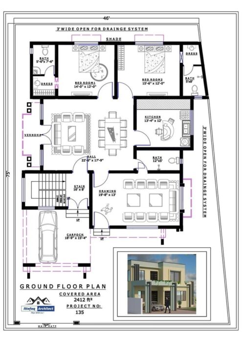 plattegrond bungalow 3 slaapkamers-1