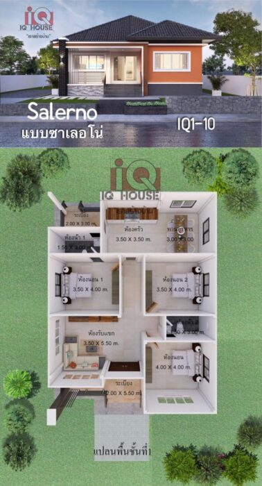 plattegrond bungalow 3 slaapkamers-2-gratis